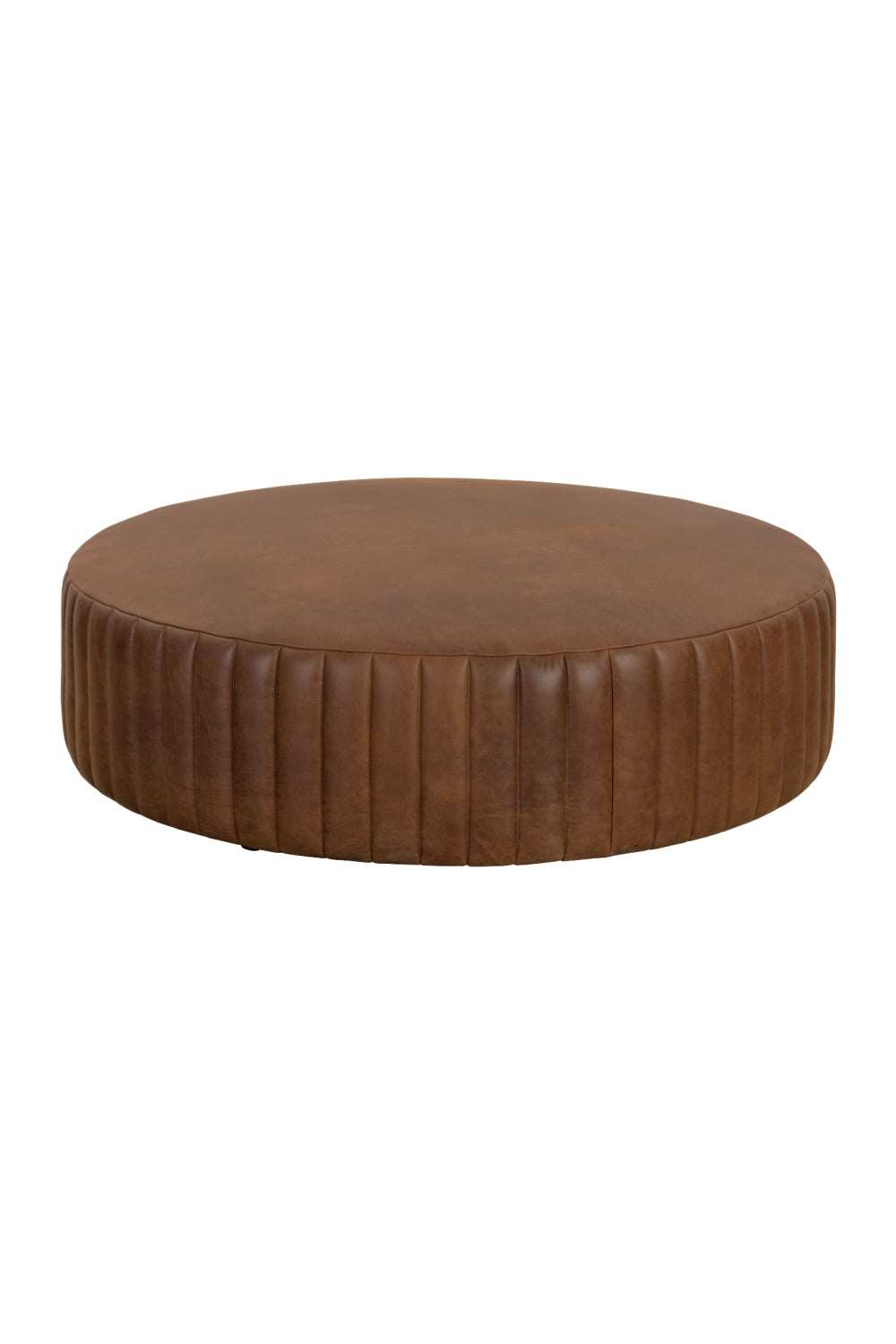   Modern European furniture - Tufted Edge Brown Leather Ottoman - www.oroa.com | Oroa.com