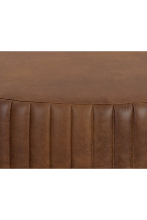   Modern European furniture - Tufted Edge Brown Leather Ottoman - www.oroa.com | Oroa.com