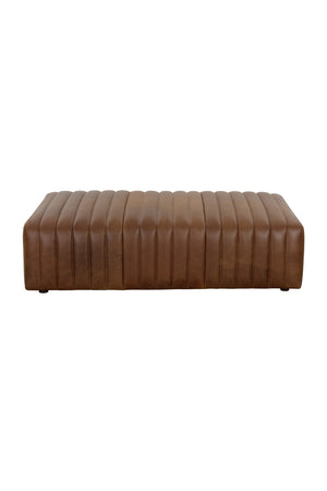 Modern European furniture - Italian Textured Leather Ottoman - www.oroa.com