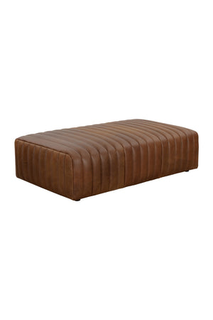 Modern European furniture - Italian Textured Leather Ottoman - www.oroa.com