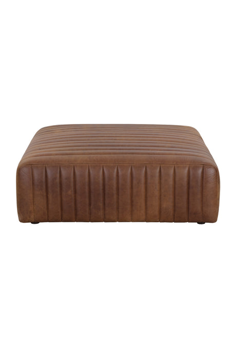Modern European furniture - Italian Textured Leather Ottoman - www.oroa.com