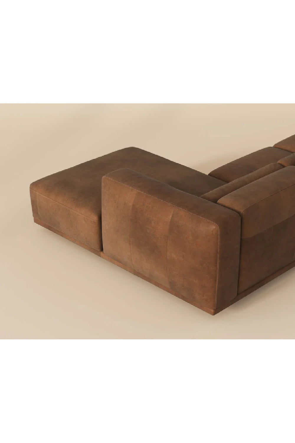 Modern European furniture - Brown Leather Chaise Sofa - www.oroa.com
