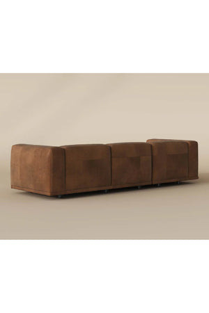Modern European furniture - Brown Leather Chaise Sofa - www.oroa.com