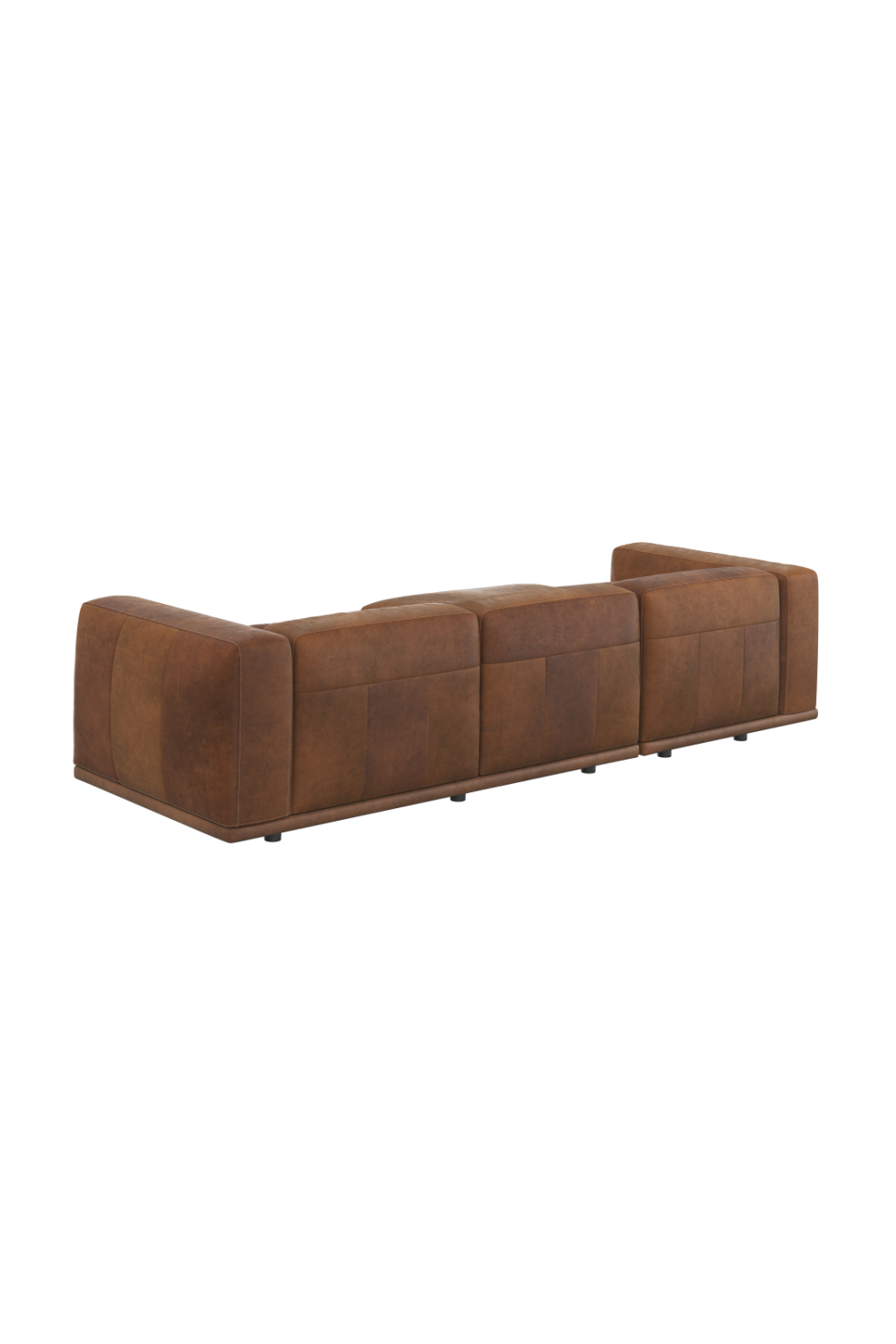 Modern European furniture - Brown Leather Chaise Sofa - www.oroa.com