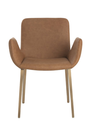 Modern European furniture - Leather Look Scooped Dining Armchair - www.oroa.com