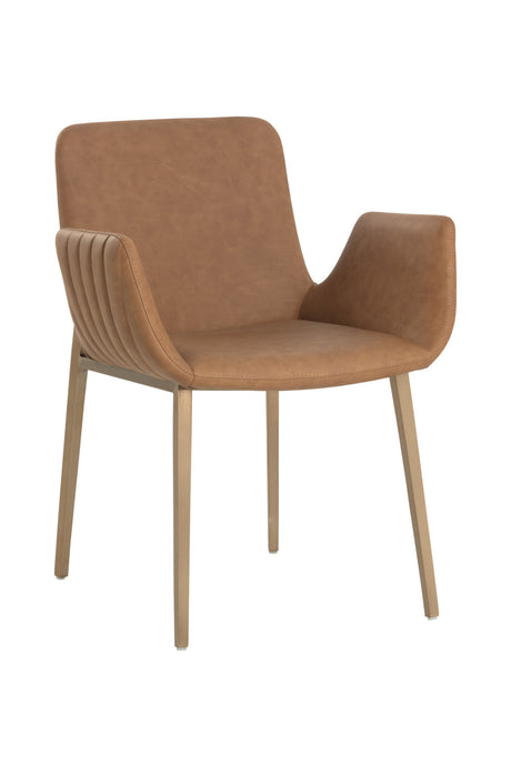 Modern European furniture - Leather Look Scooped Dining Armchair - www.oroa.com