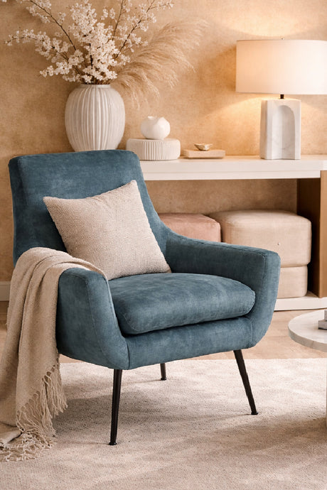Modern European furniture - Blue Fabric Lounge Chair - www.oroa.com