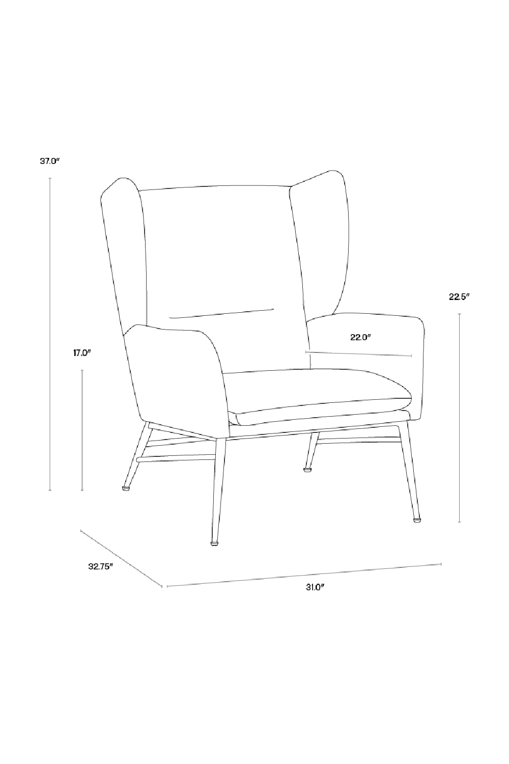   Modern European furniture - Blue Wingback Lounge Chair - www.oroa.com | Oroa.com