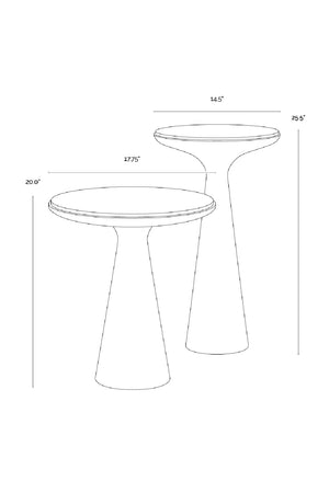   Modern European furniture - Bronze Base Nesting End Tables (2) - www.oroa.com | Oroa.com