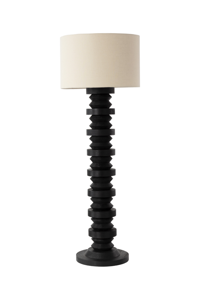 Modern European furniture - Black Wooden Base Floor Lamp - www.oroa.com
