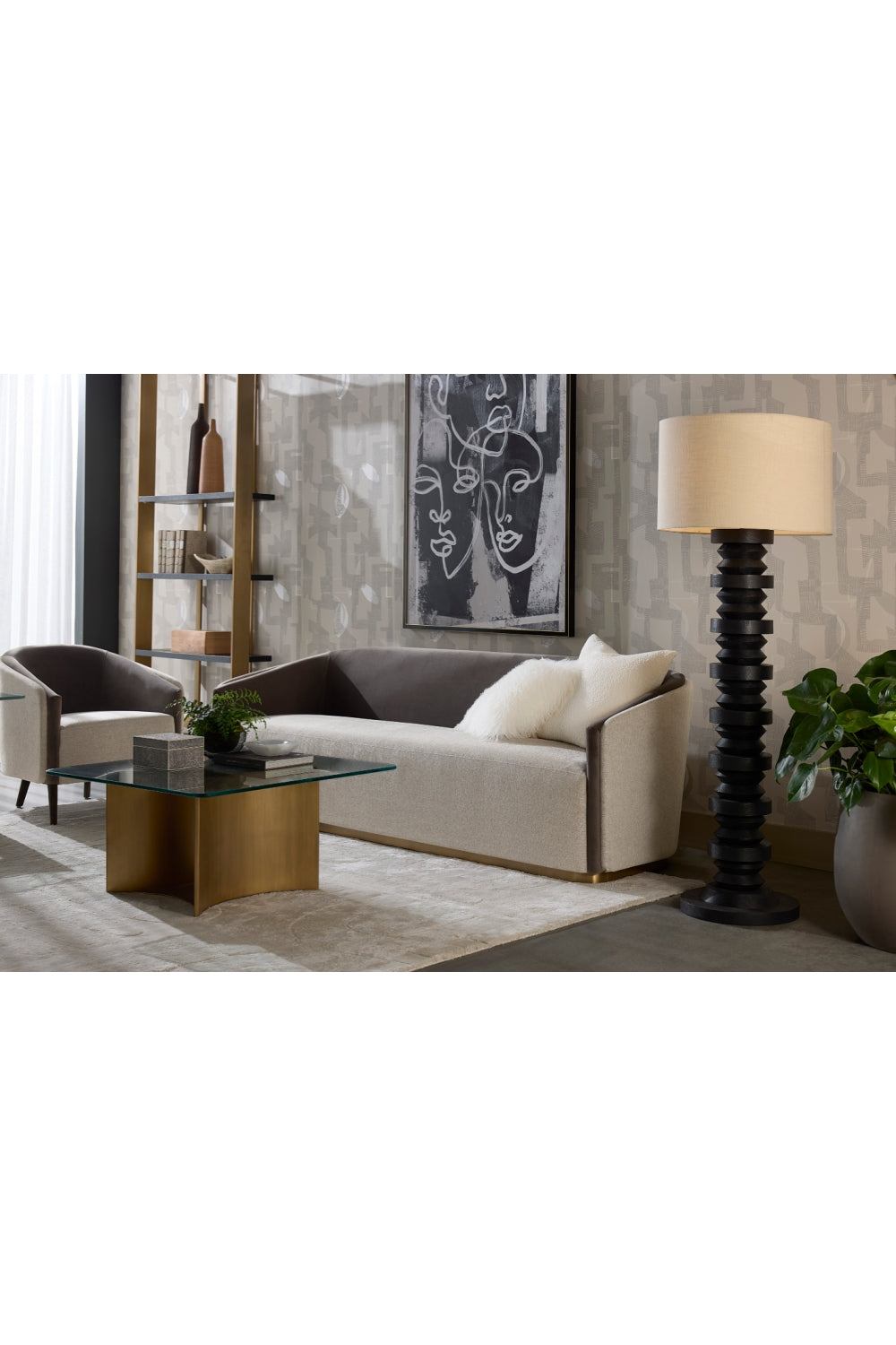 Modern European furniture - Black Wooden Base Floor Lamp - www.oroa.com