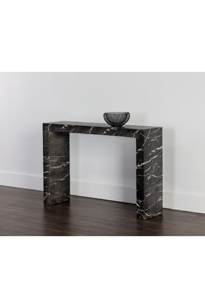   Modern European furniture - Black Marble-Look Indoor/Outdoor Console Table - www.oroa.com | Oroa.com