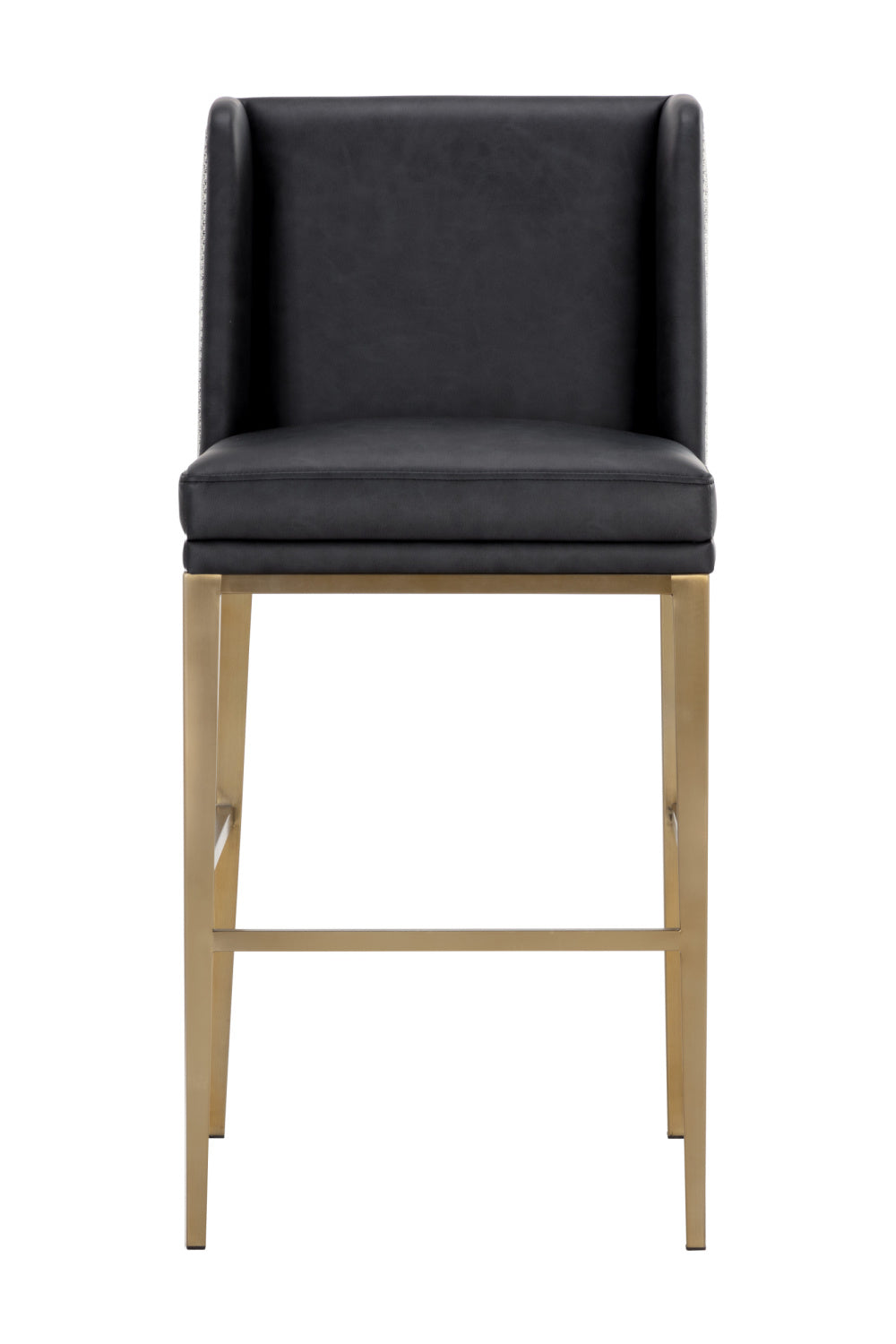 Modern European furniture - Black Bonded Leather Bar Stool - www.oroa.com