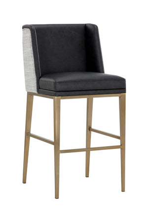 Modern European furniture - Black Bonded Leather Bar Stool - www.oroa.com