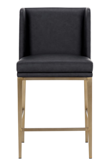 Modern European furniture - Black Leather Counter Stool - www.oroa.com