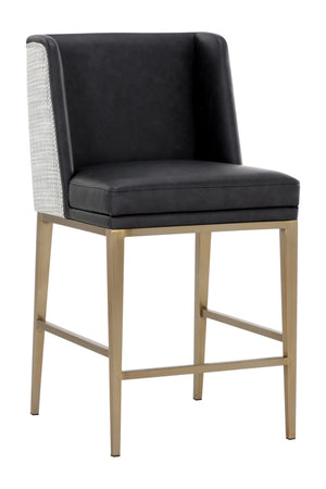   Modern European furniture - Black Leather Counter Stool - www.oroa.com | Oroa.com