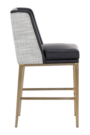   Modern European furniture - Black Leather Counter Stool - www.oroa.com | Oroa.com