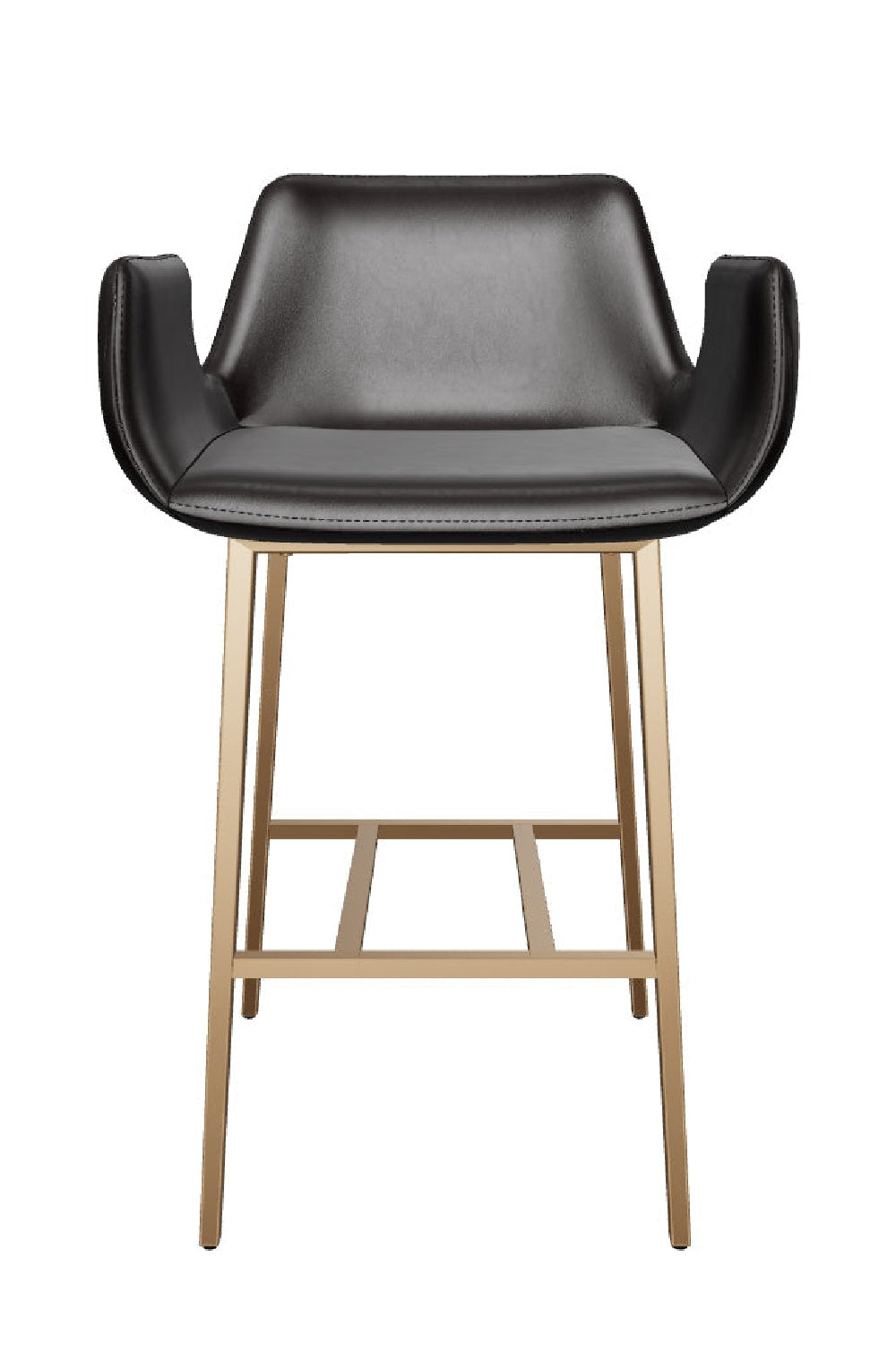 Modern European furniture - Leather-Look Channeled Arm Bar Stool - www.oroa.com