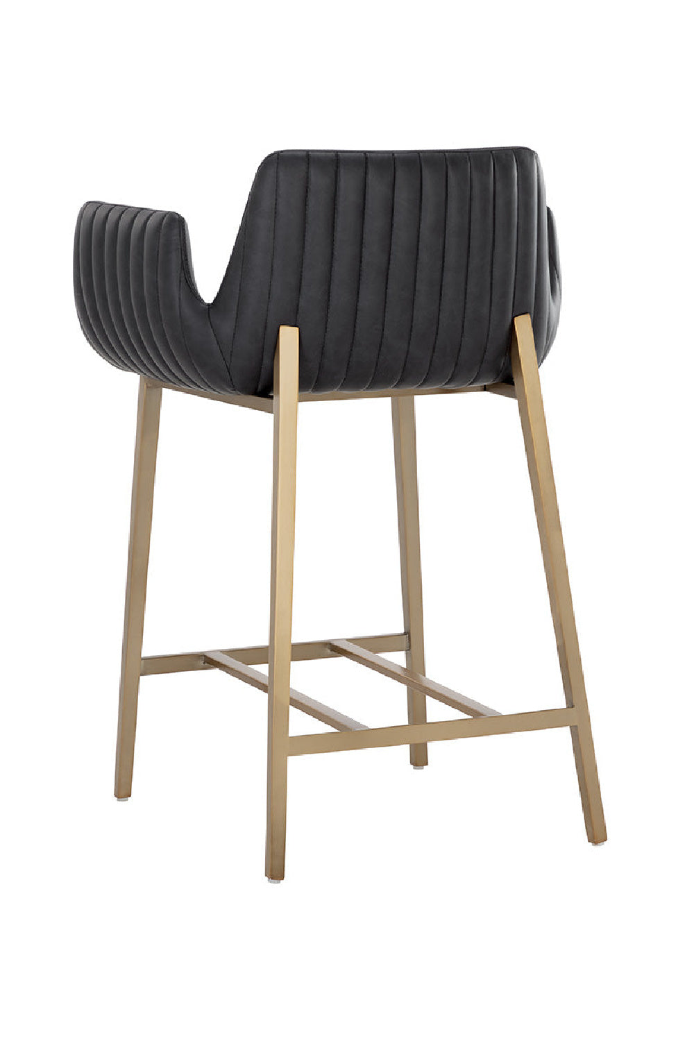 Modern European furniture - Leather-Look Channeled Arm Counter Stool - www.oroa.com