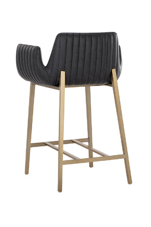 Modern European furniture - Leather-Look Channeled Arm Counter Stool - www.oroa.com