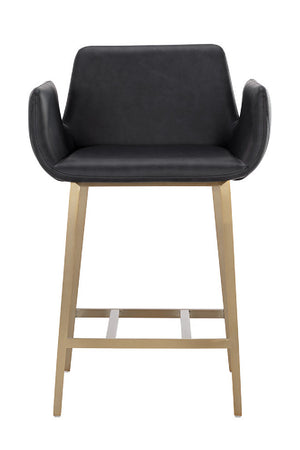 Modern European furniture - Leather-Look Channeled Arm Counter Stool - www.oroa.com