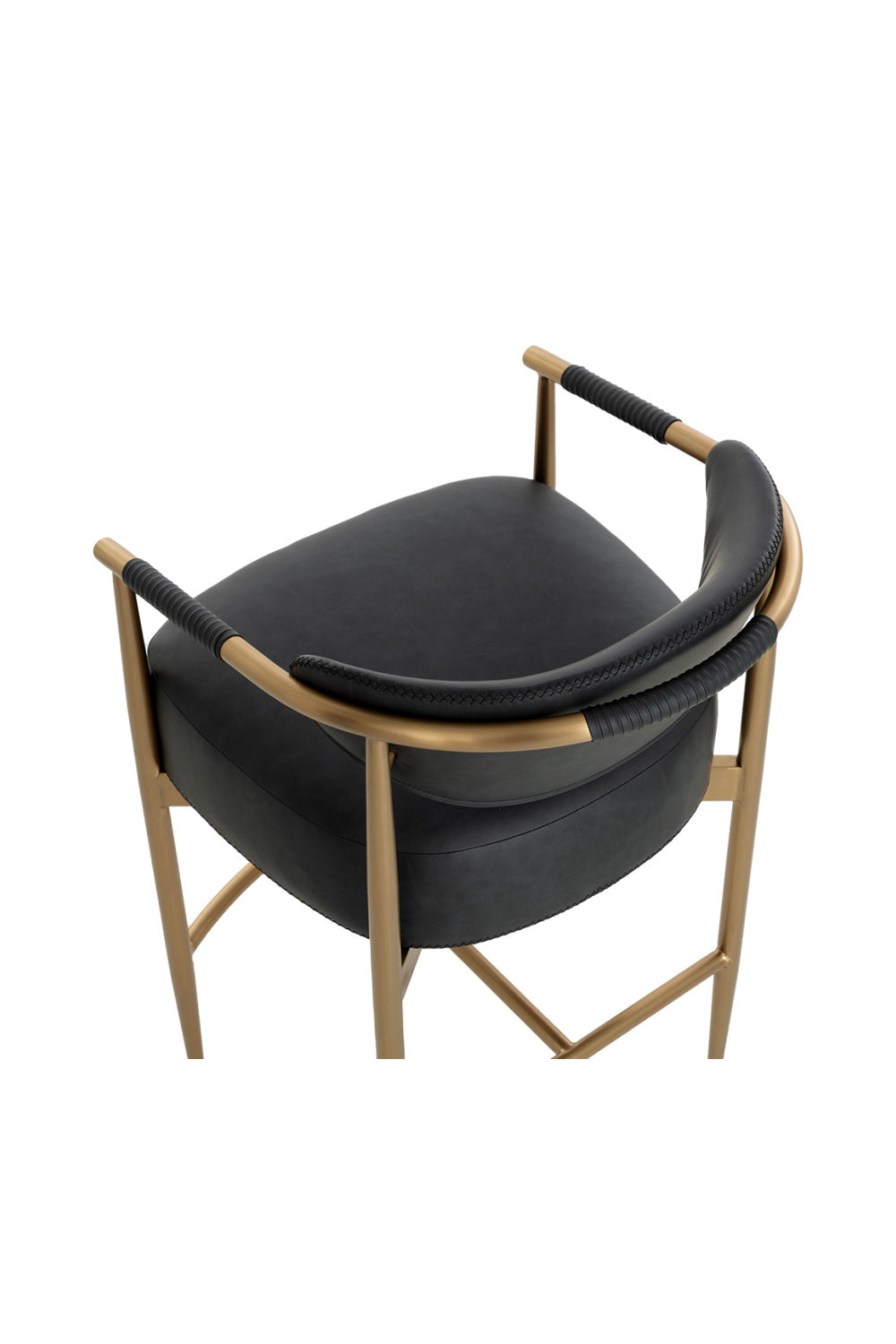 Modern European furniture - Gold Framed Leather-Look Bar Stool - www.oroa.com