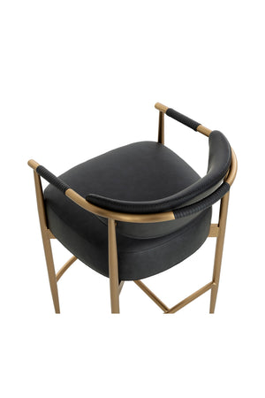 Modern European furniture - Gold Framed Leather-Look Bar Stool - www.oroa.com