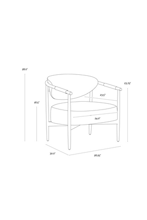 Modern European furniture - Gold-Framed Leather Lounge Chair - www.oroa.com