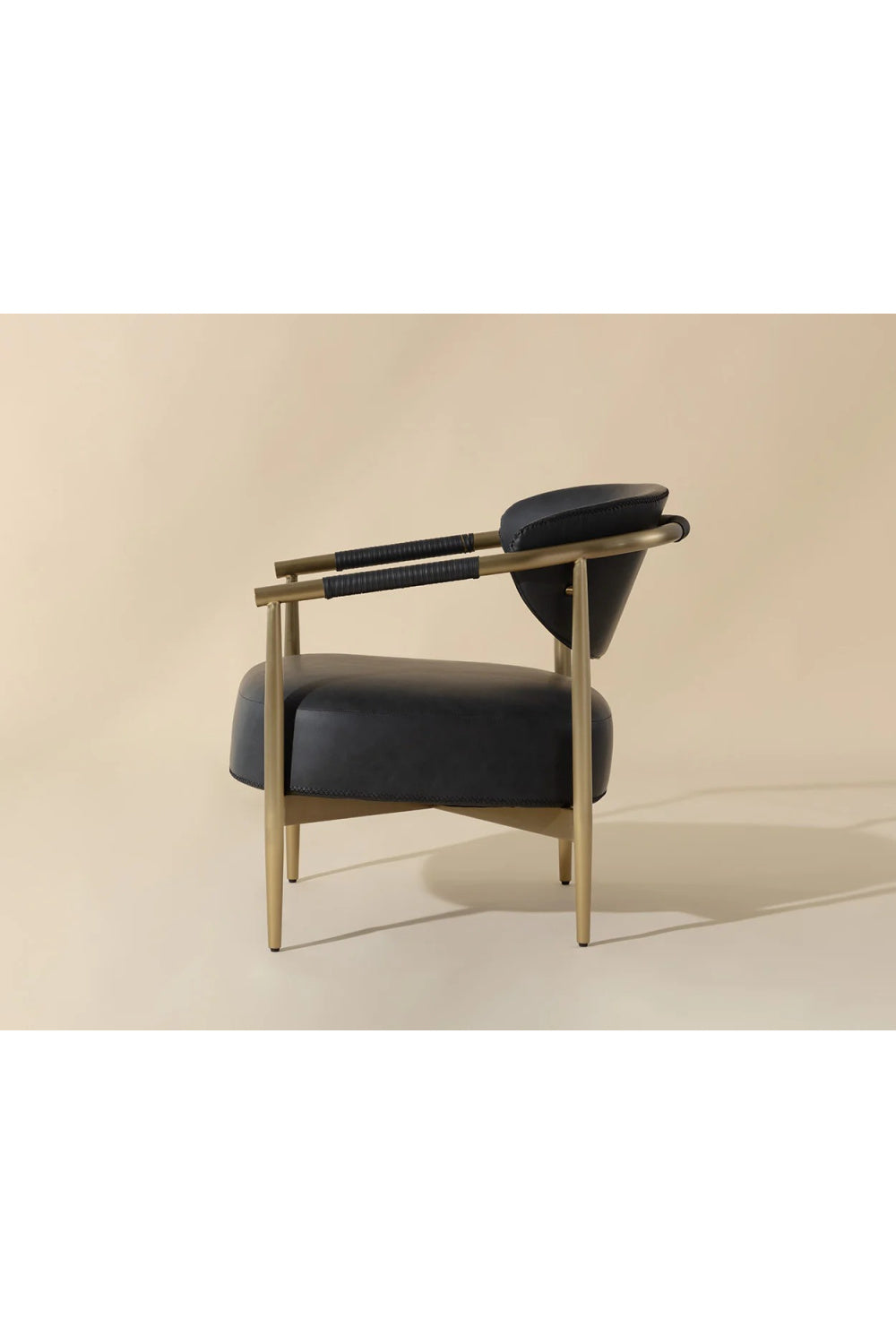 Modern European furniture - Gold-Framed Leather Lounge Chair - www.oroa.com