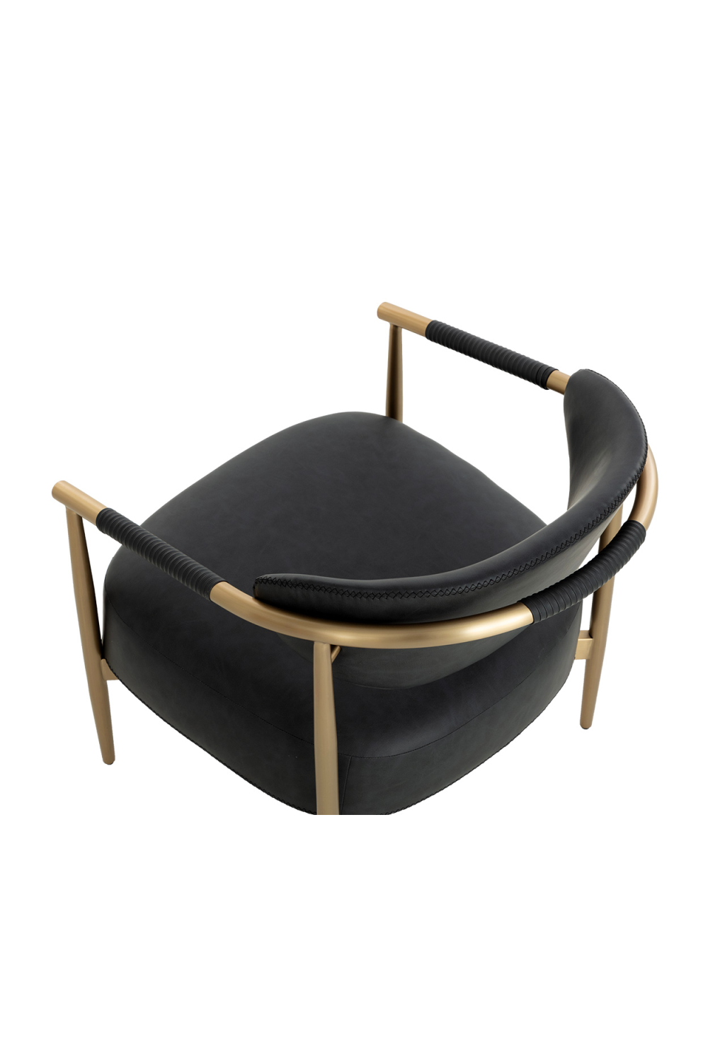 Modern European furniture - Gold-Framed Leather Lounge Chair - www.oroa.com