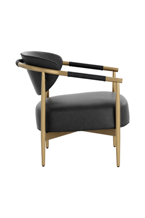 Modern European furniture - Gold-Framed Leather Lounge Chair - www.oroa.com