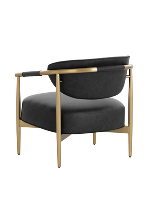 Modern European furniture - Gold-Framed Leather Lounge Chair - www.oroa.com