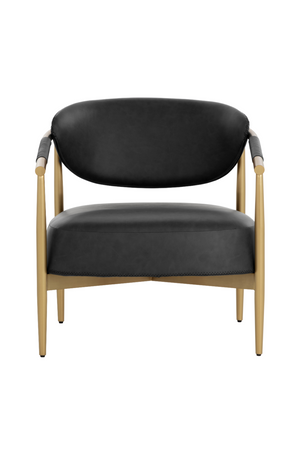 Modern European furniture - Gold-Framed Leather Lounge Chair - www.oroa.com