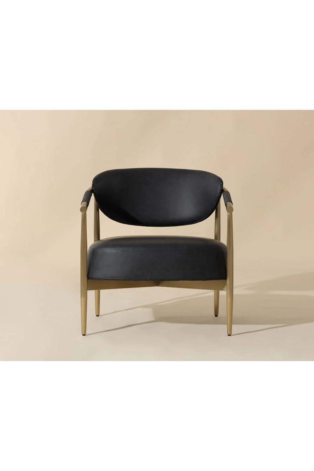 Modern European furniture - Gold-Framed Leather Lounge Chair - www.oroa.com