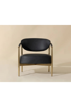 Modern European furniture - Gold-Framed Leather Lounge Chair - www.oroa.com