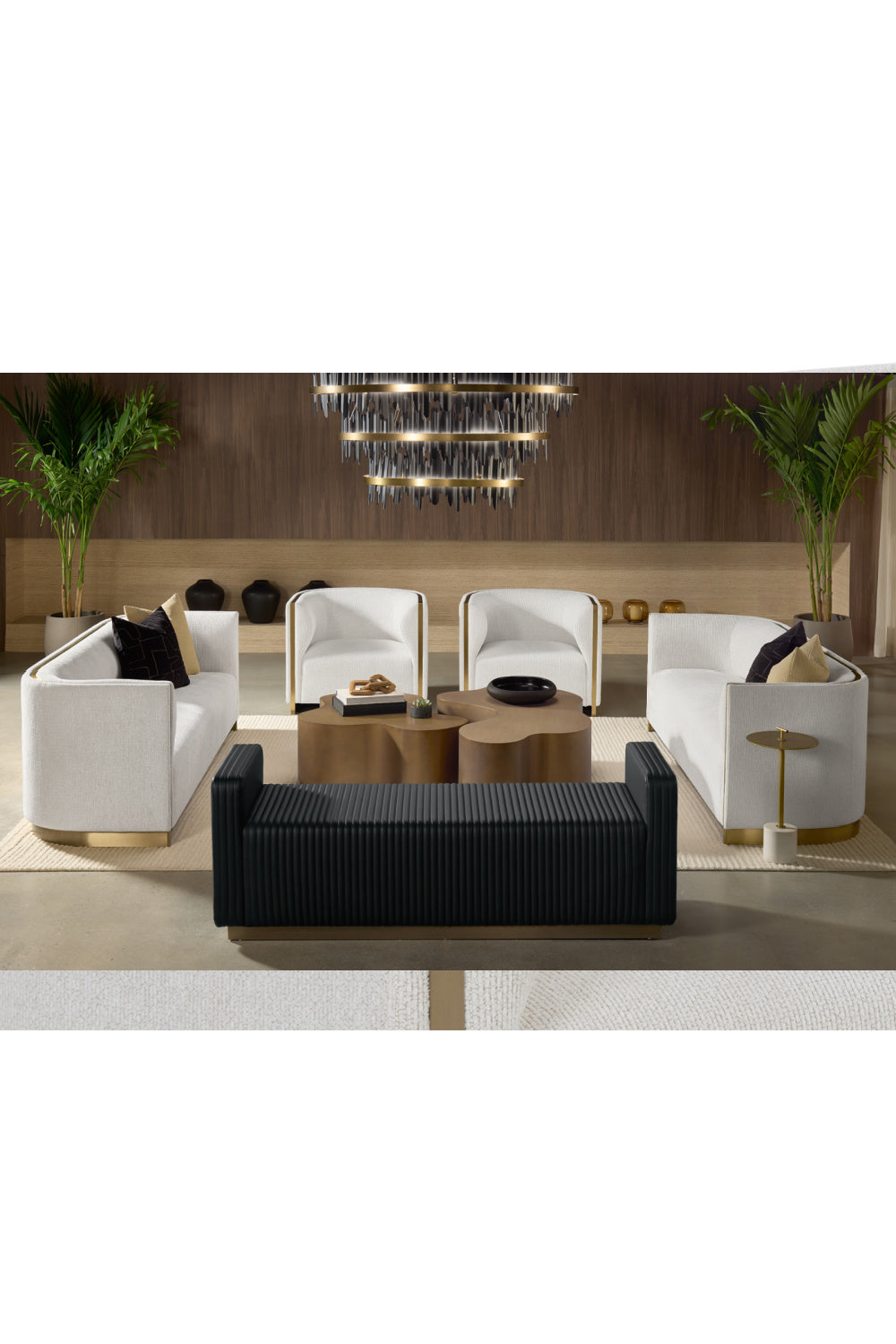 Modern European furniture - Gold Inlay Curved Sofa - www.oroa.com
