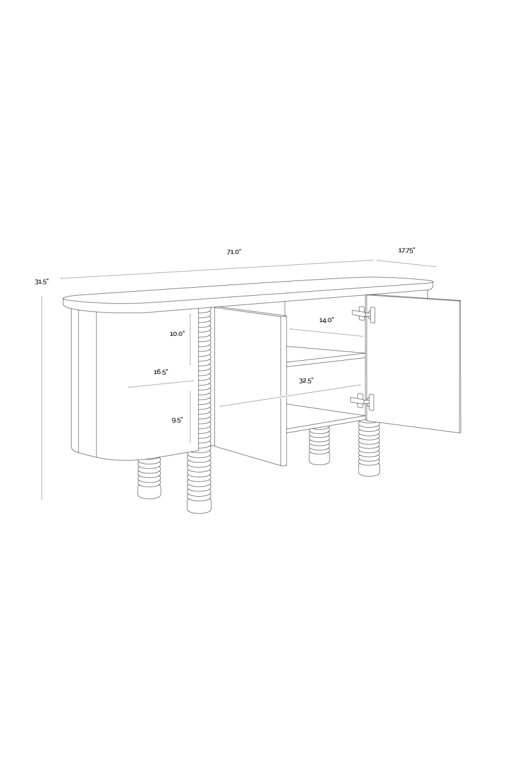   Modern European furniture - Black Oak 4-Door Sideboard - www.oroa.com | Oroa.com