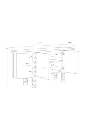   Modern European furniture - Black Oak 4-Door Sideboard - www.oroa.com | Oroa.com