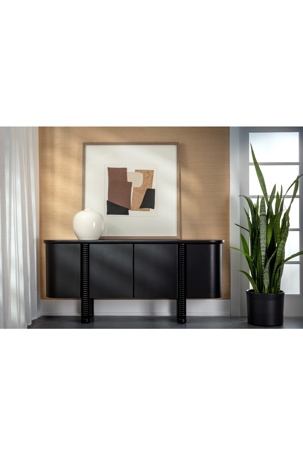   Modern European furniture - Black Oak 4-Door Sideboard - www.oroa.com | Oroa.com