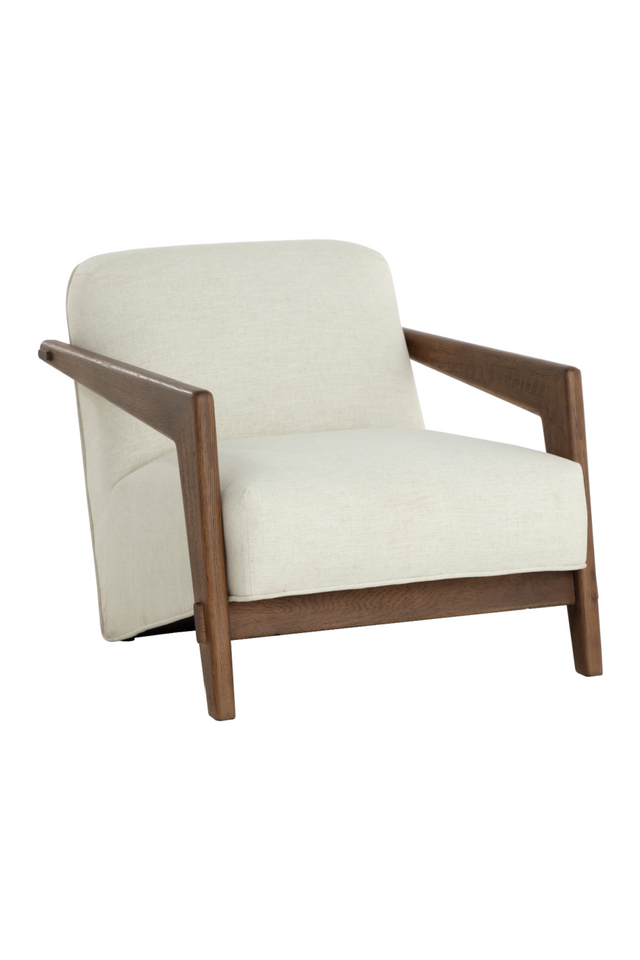 Modern European furniture - Brown Oak Framed Lounge Chair - www.oroa.com