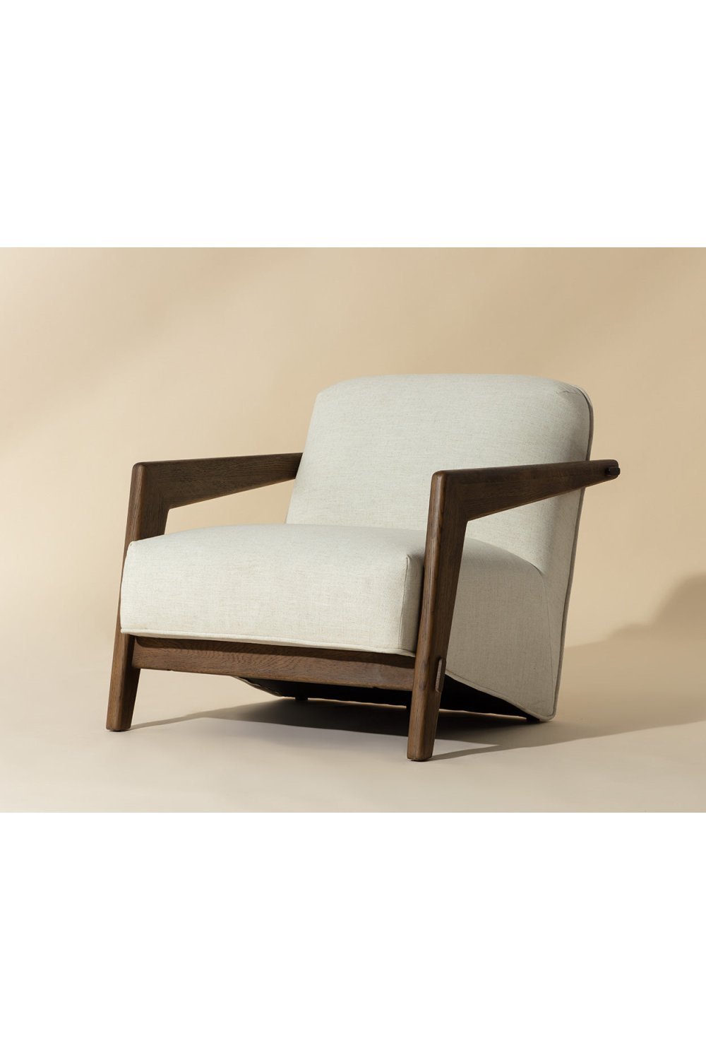 Modern European furniture - Brown Oak Framed Lounge Chair - www.oroa.com