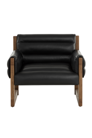 Modern European furniture - Tufted Black Leather Lounge Chair - www.oroa.com