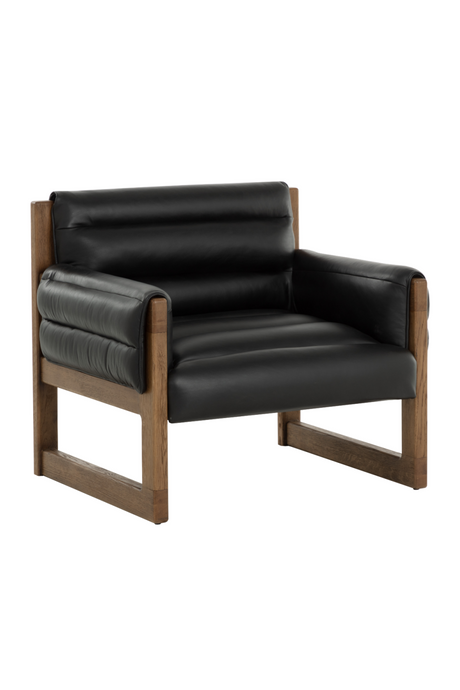 Modern European furniture - Tufted Black Leather Lounge Chair - www.oroa.com