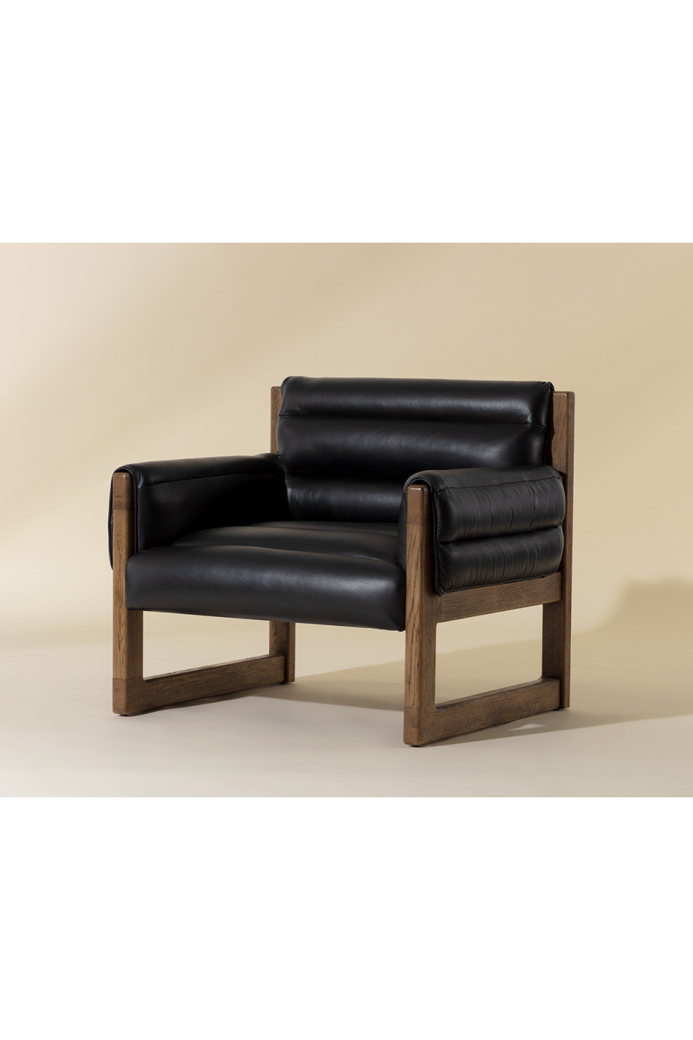 Modern European furniture - Tufted Black Leather Lounge Chair - www.oroa.com