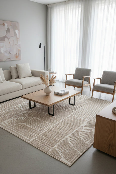 Taupe Wool-Viscose Area Rug | Splendido Corinthia | Oroa.com
