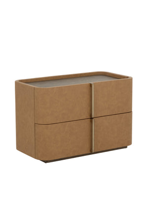 Modern European furniture - Leather-Look 2-Drawer Nightstand - www.oroa.com