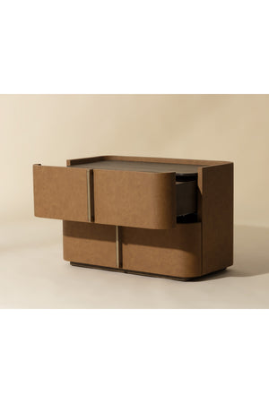 Modern European furniture - Leather-Look 2-Drawer Nightstand - www.oroa.com