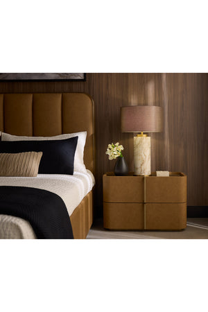Modern European furniture - Leather-Look 2-Drawer Nightstand - www.oroa.com