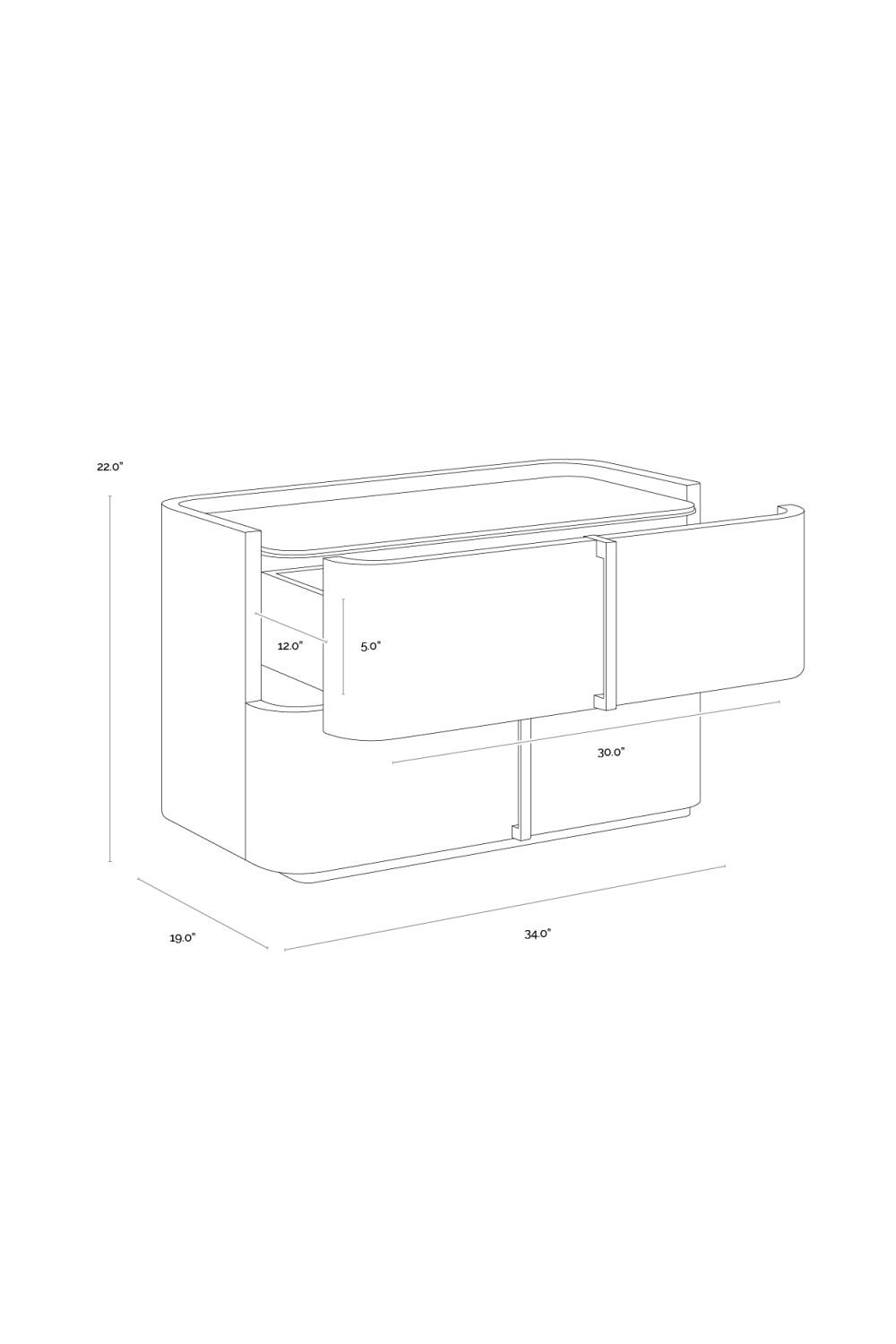 Modern European furniture - Leather-Look 2-Drawer Nightstand - www.oroa.com
