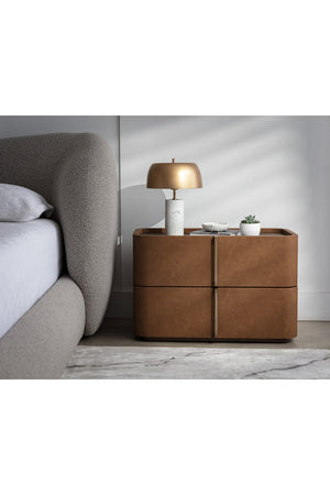 Modern European furniture - Leather-Look 2-Drawer Nightstand - www.oroa.com